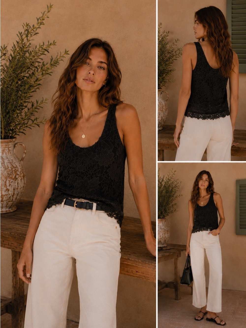 Lace Tank Top Black Small NWT Express